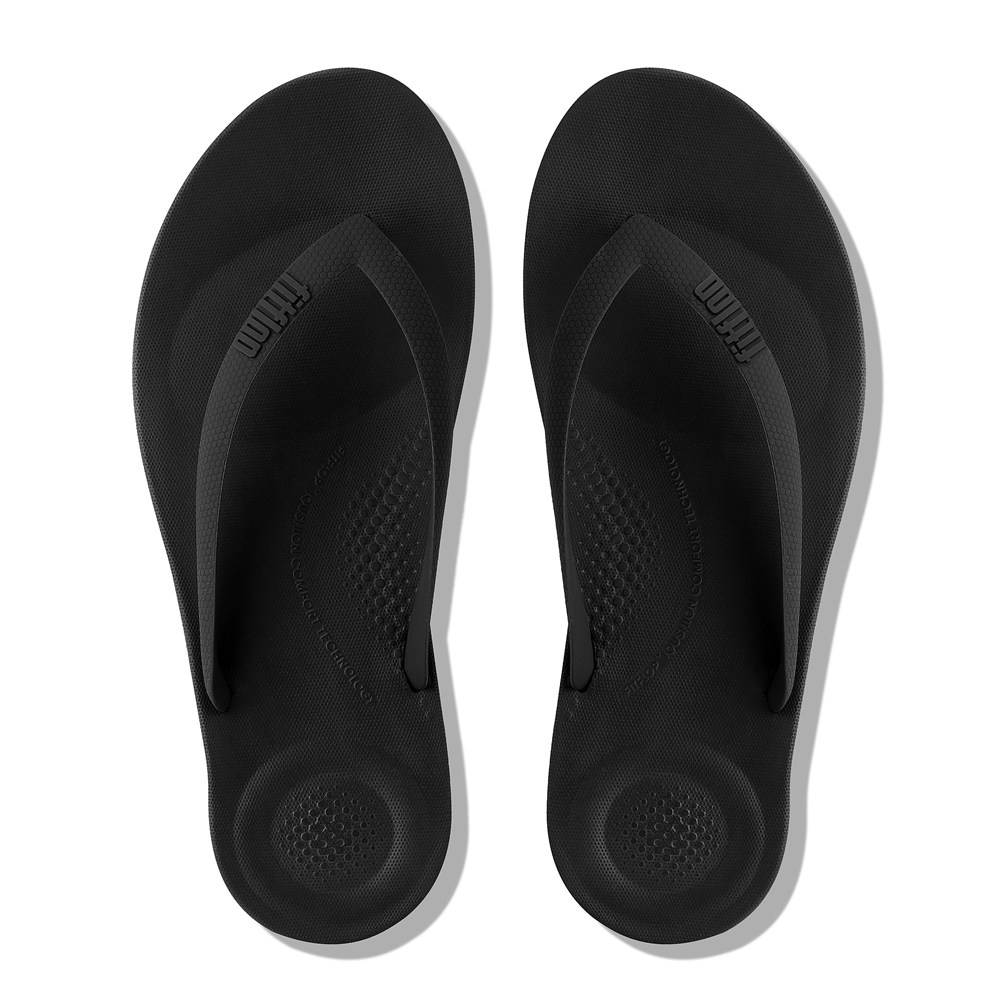 Fitflop Mens Flip-flops Black - Iqushion Ergonomic - 74DPLJERQ